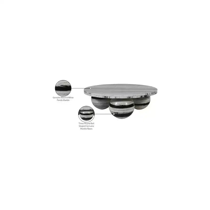 Mesa de centro redonda de mármol con patas esféricas, multicolor, para 4 personas??