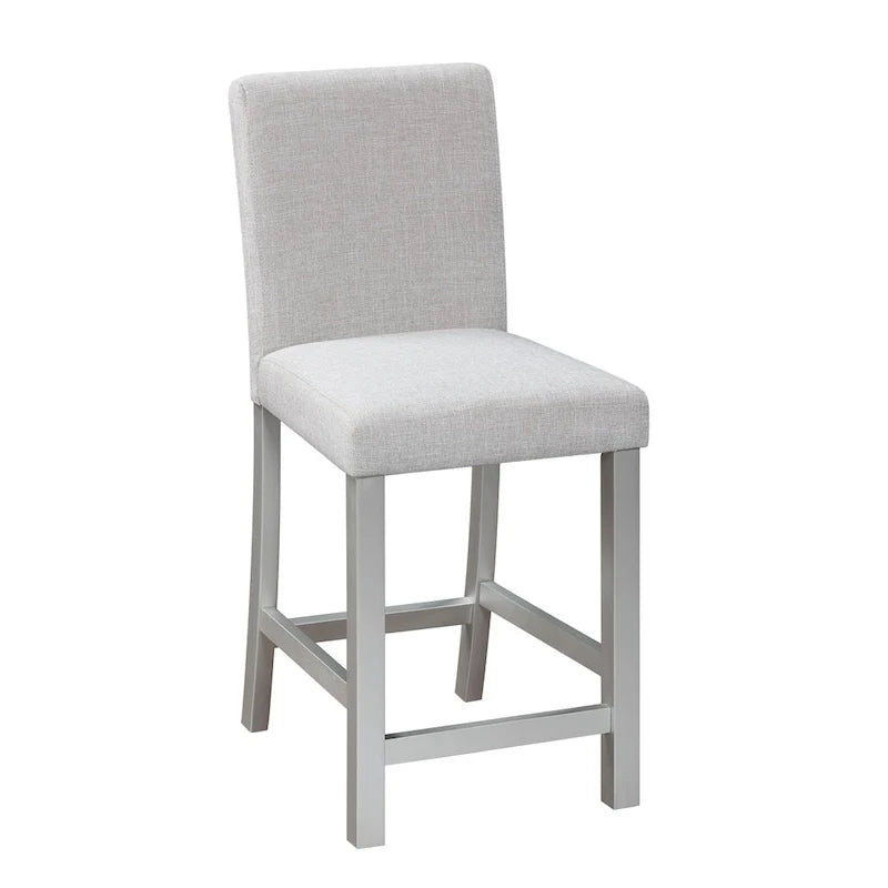 Ensemble de salle à manger moderne de 5 pièces avec table carrée à hauteur de comptoir et 4 chaises rembourrées