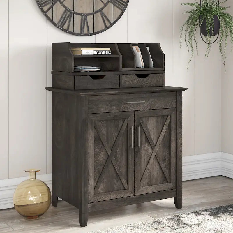 Biurko sekretarzyk Key West z szafką do przechowywania marki Bush Furniture