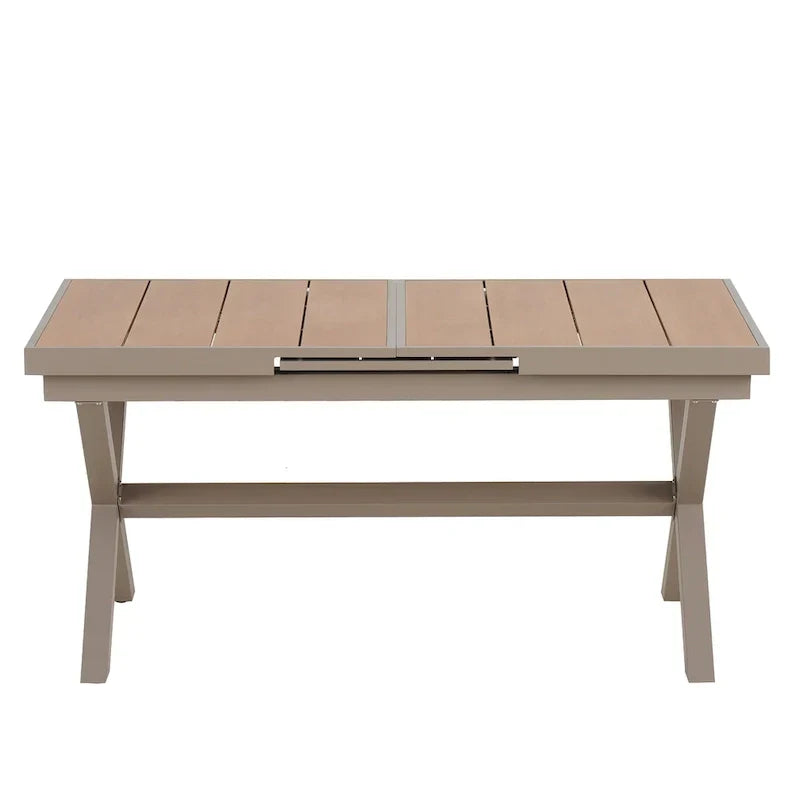 7-teiliges ausziehbares Esszimmer-Set mit ausziehbarem Tisch und 6 Armlehnstühlen