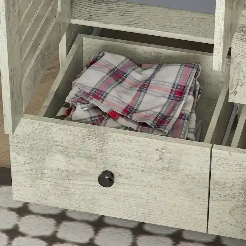 Armoire-penderie blanche de 59 po de large, grande armoire autoportante