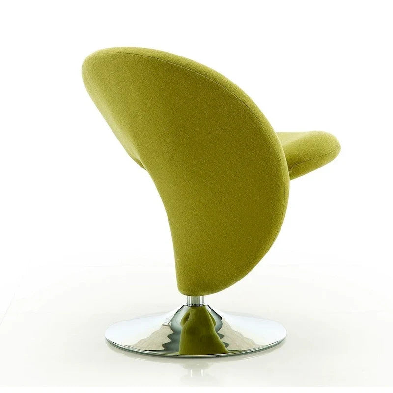 Manhattan Comfort Curl draaibare accentstoel van chroom en wolmix (set van 2)