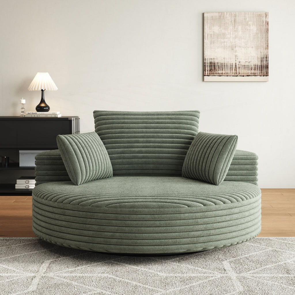 Corduroy Chenille Foam Single Swivel Chair