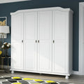 Palace Imports Kyle-kledingkast met 4 deuren, 100% massief hout, met deuren van massief hout of spiegeldeuren