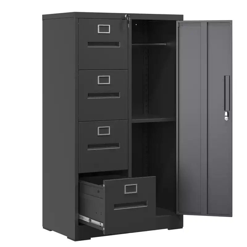 Classeur vertical de rangement en métal avec serrure, armoire à dossiers en acier à 4 tiroirs