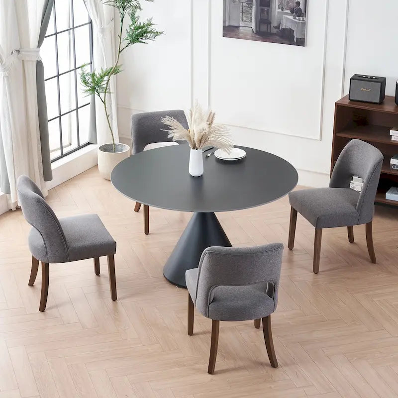 Set di 4 sedie da pranzo rivestite in tessuto