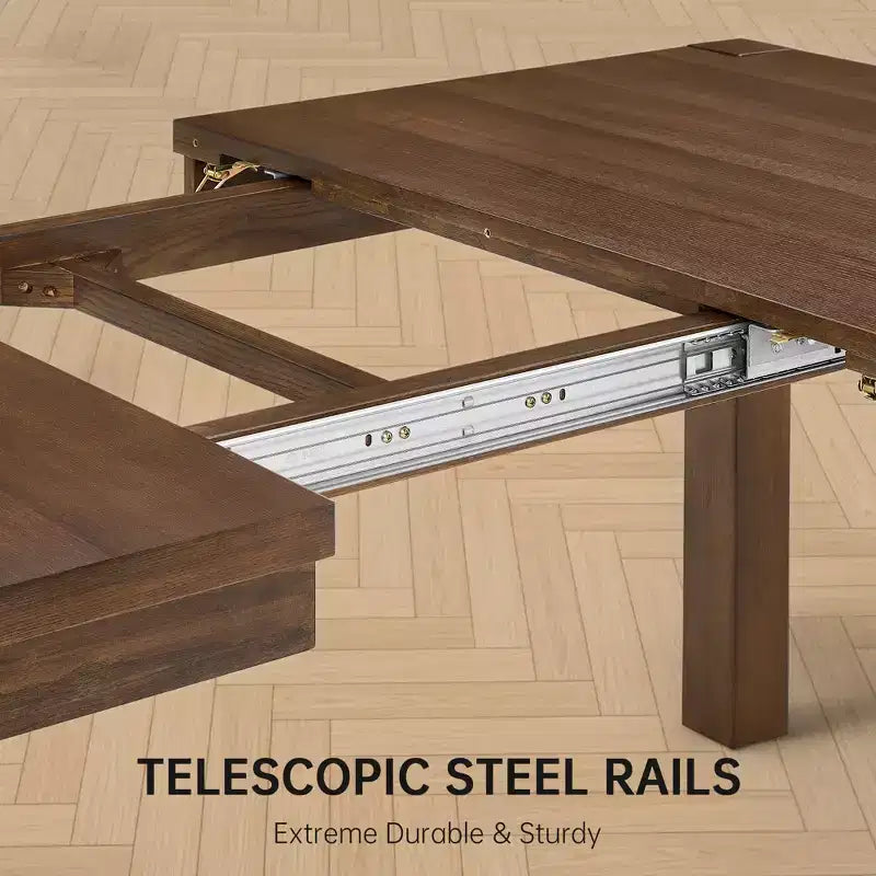 Moderne eetset - tafel van 80 + 6 stoelen met kussens, frame van massief hout, tafel draagvermogen van 400 lbs, eenvoudige montage