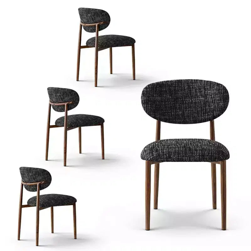 Set aus 4 modernen, gepolsterten Esszimmerstühlen mit geschwungener Rückenlehne, armlosen Seitenstühlen mit Eisenrahmen für Esszimmer und Küche – Panipeachy