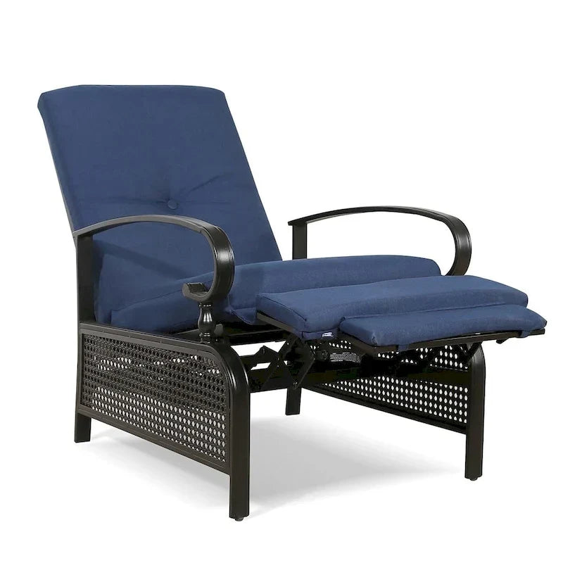 Verstellbarer Relax-Loungesessel, Lounge-Sofa für die Terrasse mit Polster - 38 (T) x 26.5 (B) x 38.5 (H) ZOLL