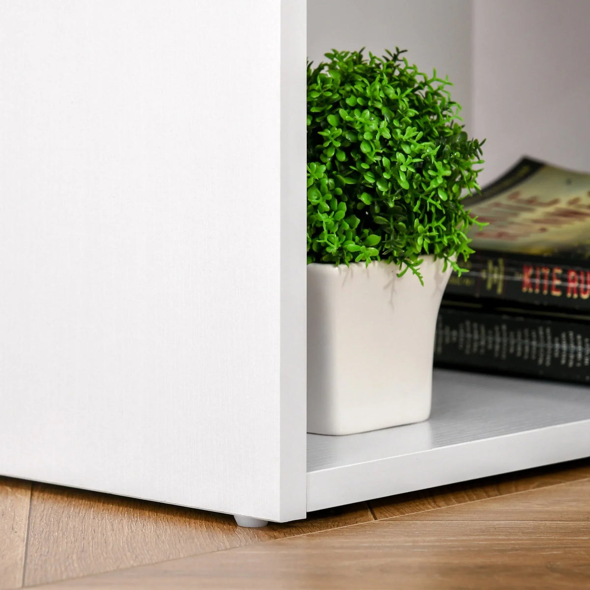 Bureau informatique HOMCOM 47 pour bureau à domicile, combinaison bibliothèque, table d’écriture et poste de travail moderne avec 3 tiroirs et étagère de rangement — blanc