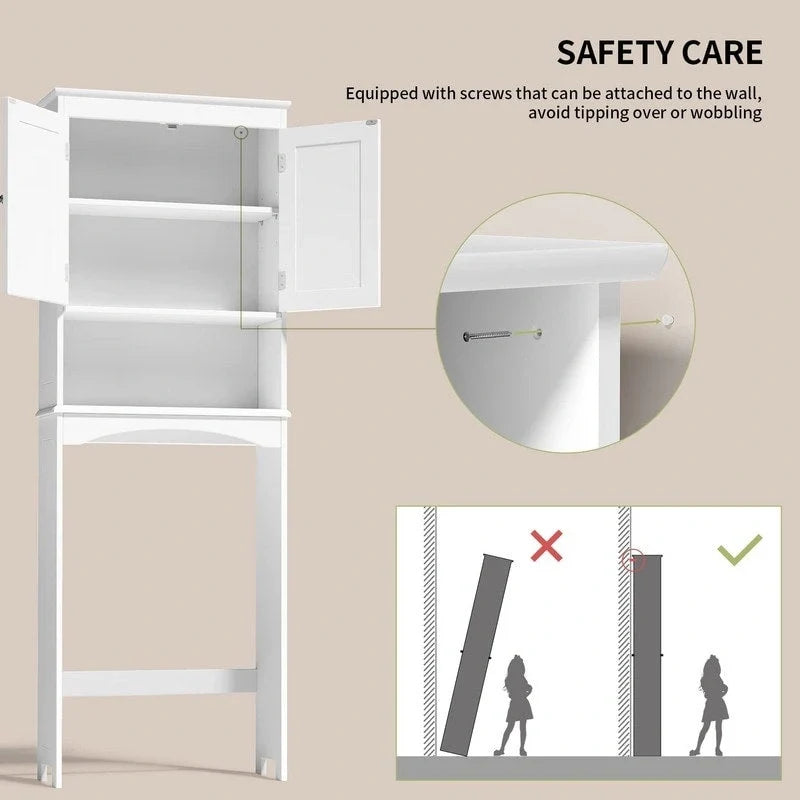 Opbergkast voor de badkamer, toilet- en badkamerkast, badkamerplank boven het toilet, ruimtebesparend toilet