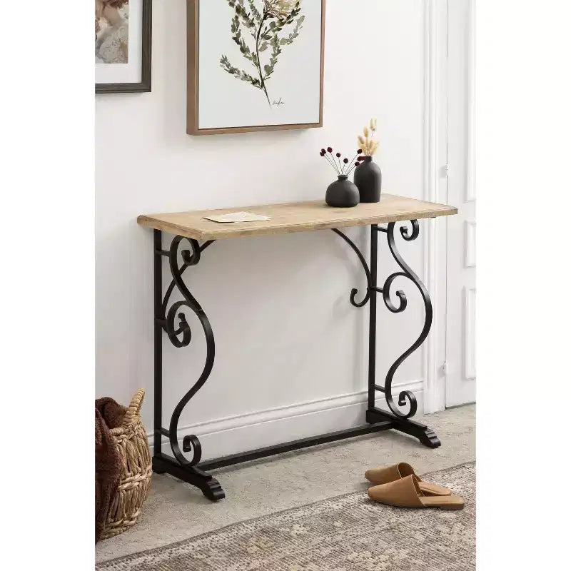 Rectangle Wood Console Table – 13x36x30, Black