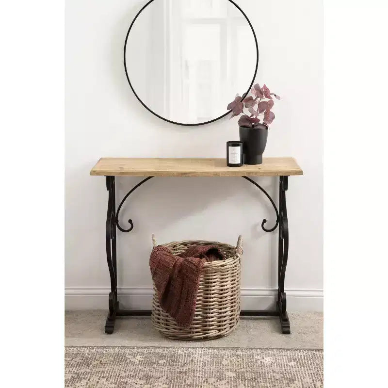 Rectangle Wood Console Table – 13x36x30, Black