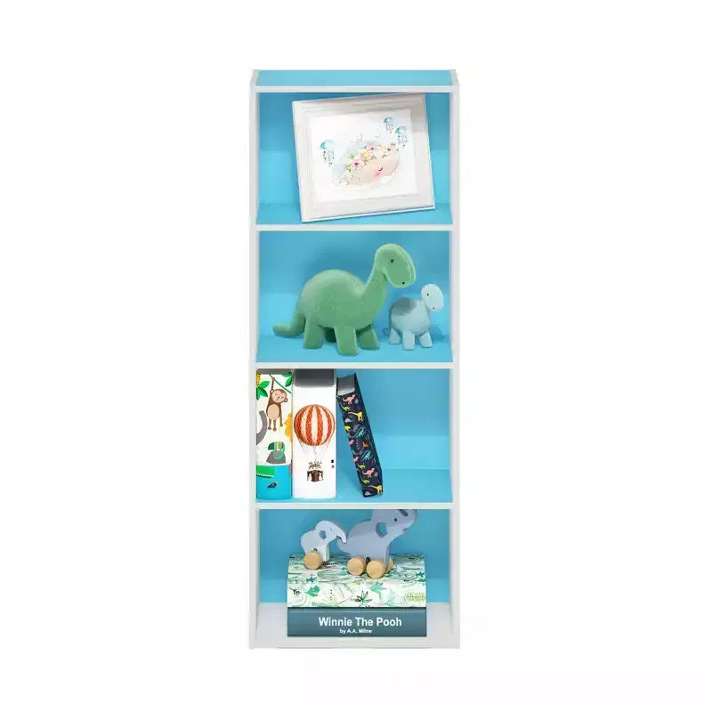 4-Tier Open Bookcase – 4-Cube Display Cabinet, Floor Standing Storage Shelves