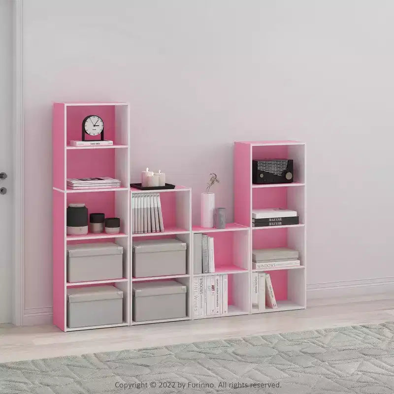 4-Tier Open Bookcase – 4-Cube Display Cabinet, Floor Standing Storage Shelves