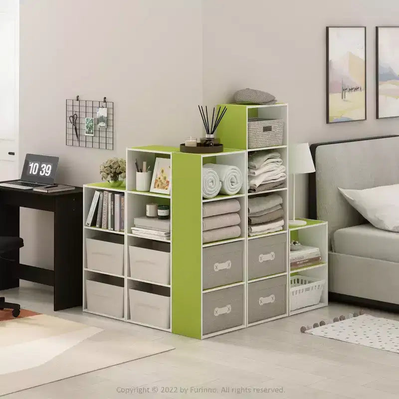 4-Tier Open Bookcase – 4-Cube Display Cabinet, Floor Standing Storage Shelves