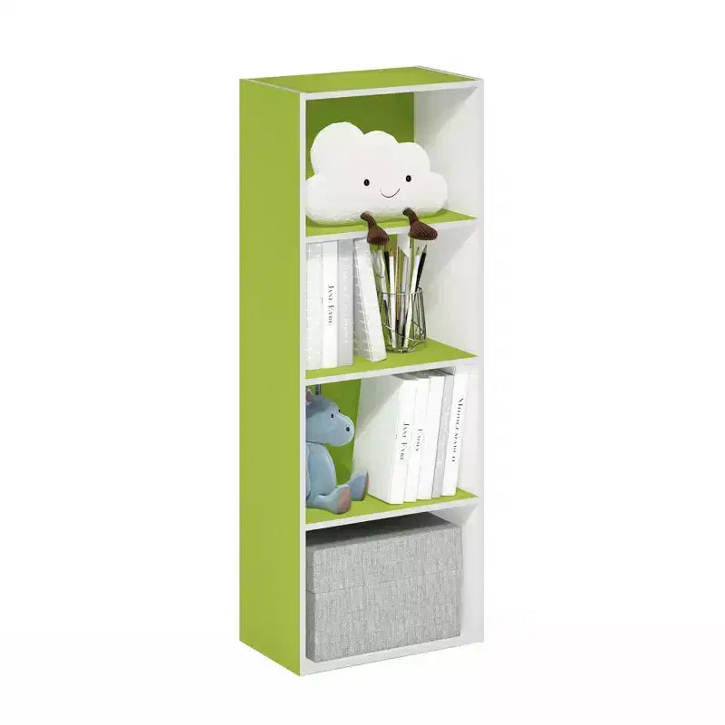 4-Tier Open Bookcase – 4-Cube Display Cabinet, Floor Standing Storage Shelves
