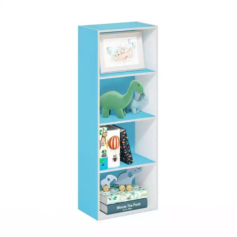 4-Tier Open Bookcase – 4-Cube Display Cabinet, Floor Standing Storage Shelves