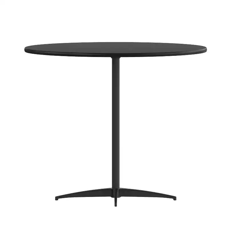 36" Round Wood Cocktail Table – Adjustable 30" or 42" Column Height