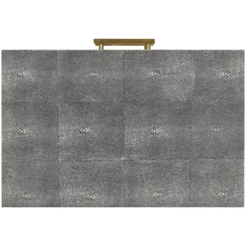Faux Shagreen End Table – Black