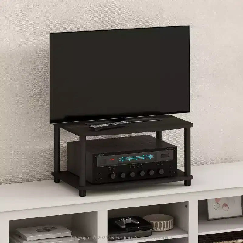 Industrial TV Stands Media Entertainment Center with 2-tier Open Storage Shelves