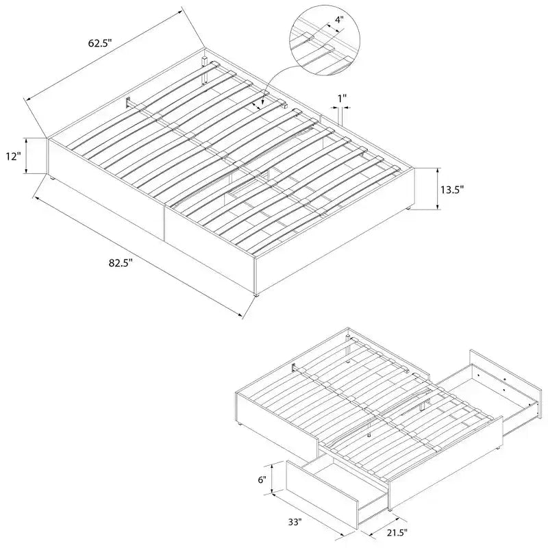 Platform Bed with Storage