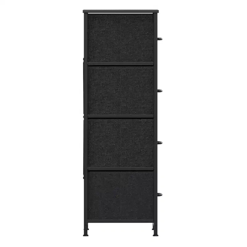 4 Drawer Storage Dresser with Cast Iron Frame, Wood Top and Easy Pull Fabric Drawers with Wooden Handles