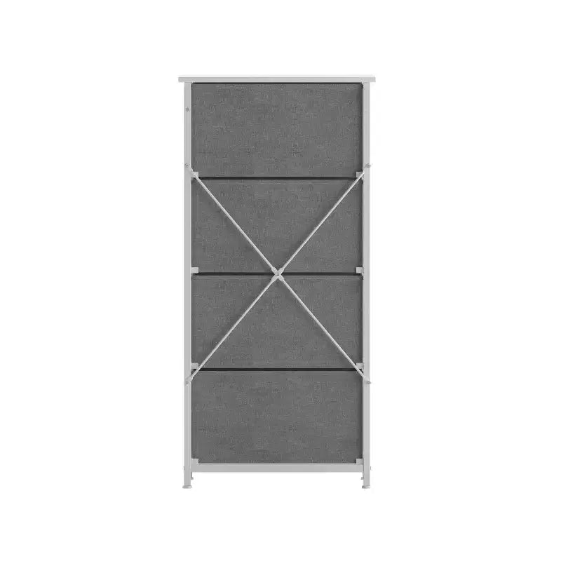 4 Drawer Storage Dresser with Cast Iron Frame, Wood Top and Easy Pull Fabric Drawers with Wooden Handles