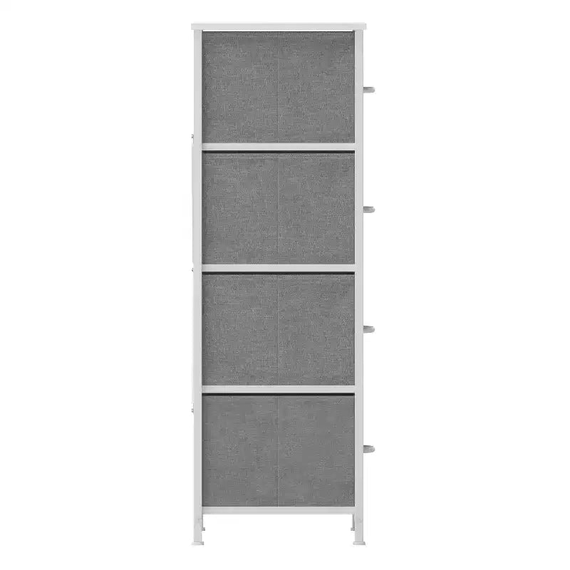 4 Drawer Storage Dresser with Cast Iron Frame, Wood Top and Easy Pull Fabric Drawers with Wooden Handles