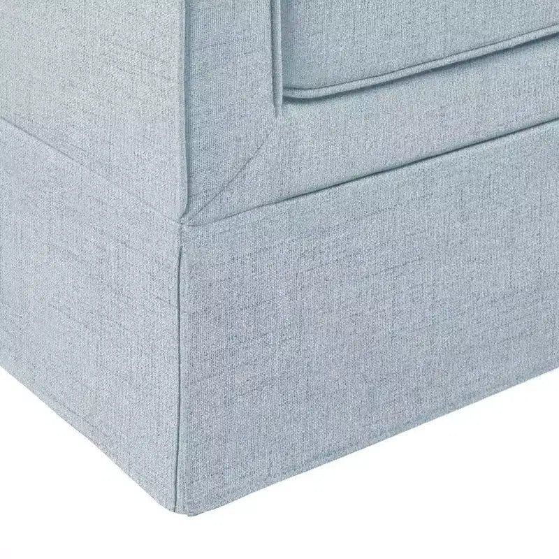Slipcover Accent Armchair – Track Arm, Skirted Base, Removable Cushion