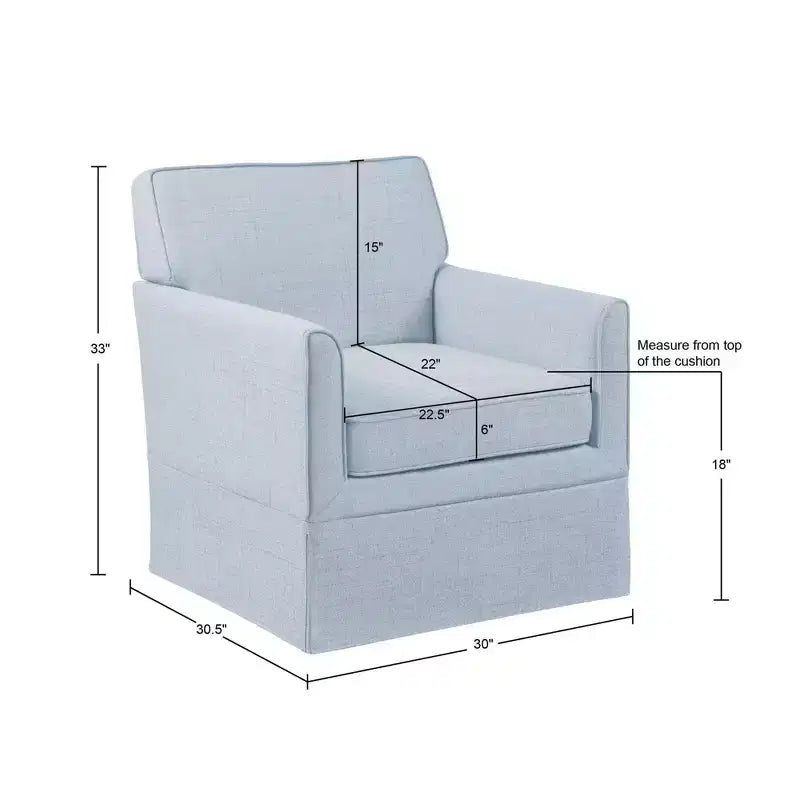 Slipcover Accent Armchair – Track Arm, Skirted Base, Removable Cushion