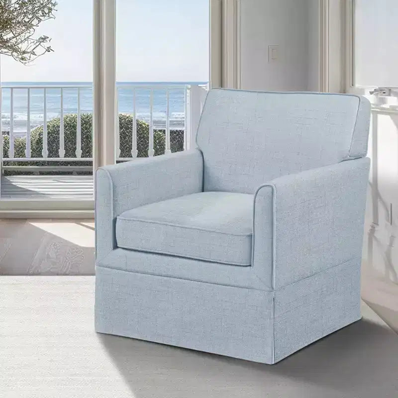 Slipcover Accent Armchair – Track Arm, Skirted Base, Removable Cushion