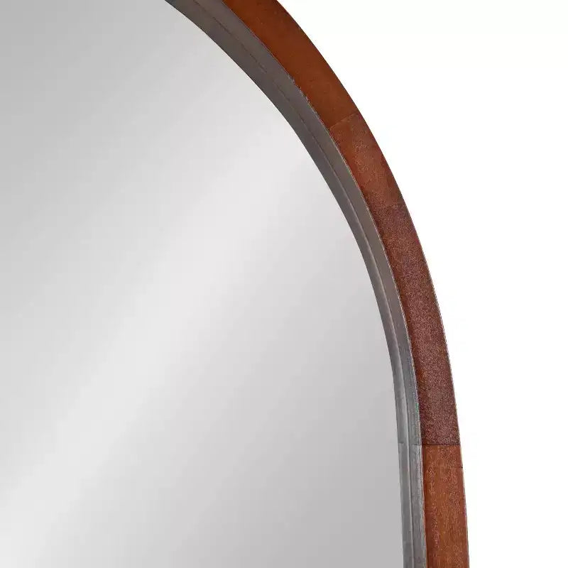 Wood Capsule Mirror, 24x36, Walnut Brown