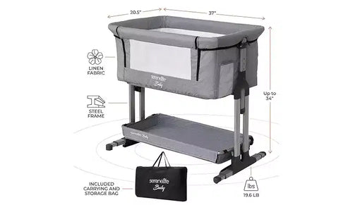 3-in-1 Portable Baby Crib - Adjustable Height, Removable Bassinet, and Swing Crib for Newborns & Toddlers