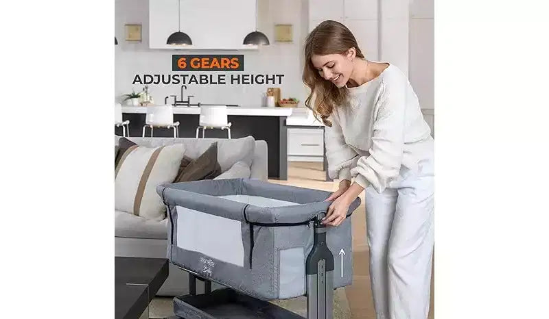 3-in-1 Portable Baby Crib - Adjustable Height, Removable Bassinet, and Swing Crib for Newborns & Toddlers