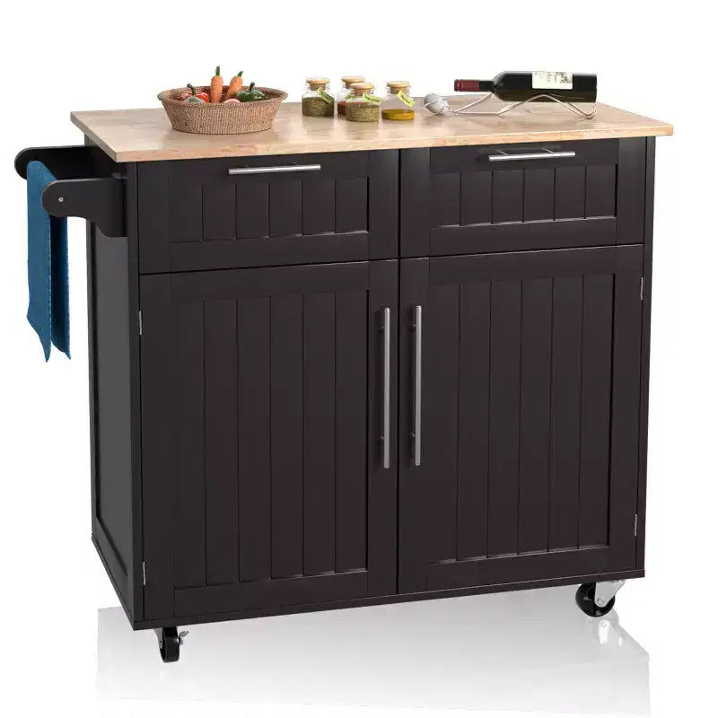 Rolling Kitchen Cart Island – Heavy Duty Storage Trolley with Drawers & Cabinet