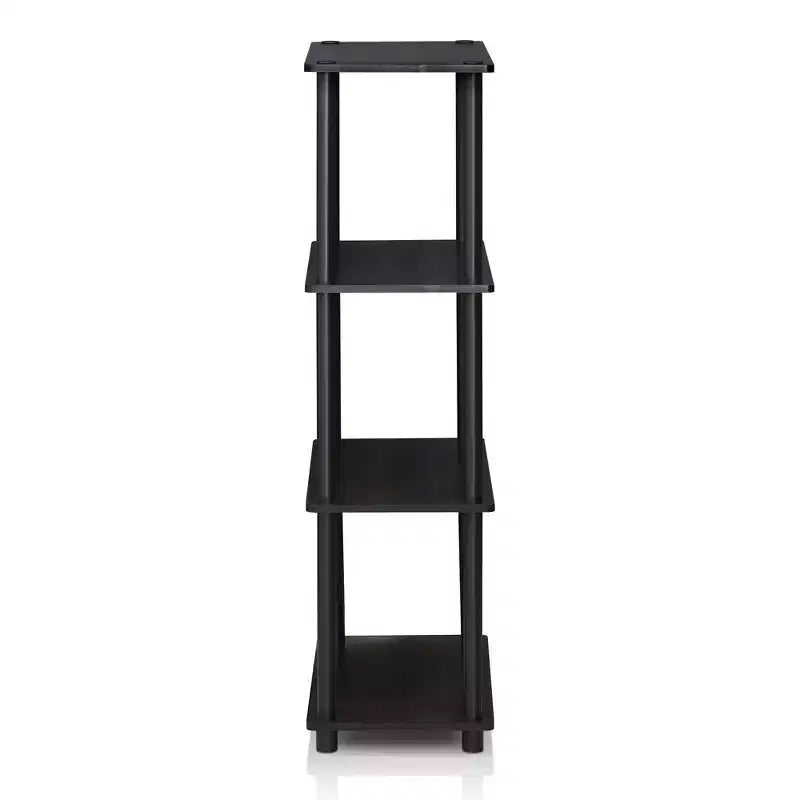 4-Tier Ladder Decorative Bookshelf – Open Multipurpose Shelf, Dark Walnut