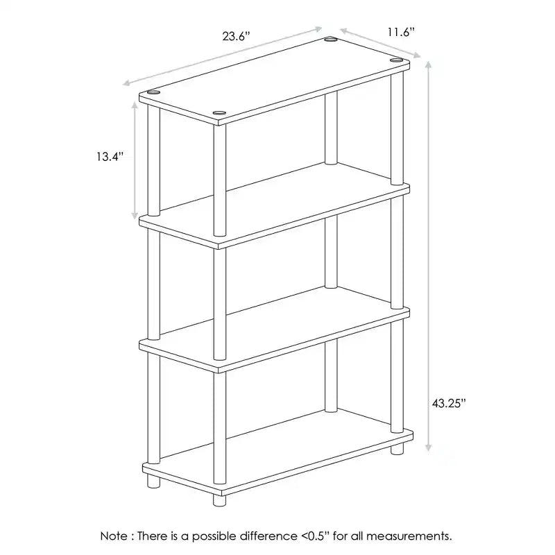 4-Tier Ladder Decorative Bookshelf – Open Multipurpose Shelf, Dark Walnut