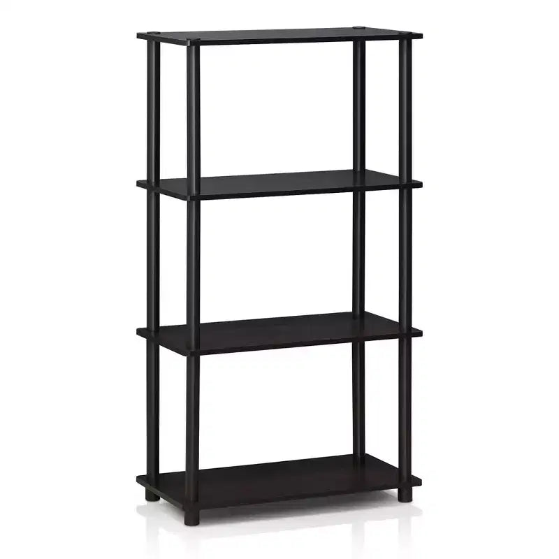 4-Tier Ladder Decorative Bookshelf – Open Multipurpose Shelf, Dark Walnut