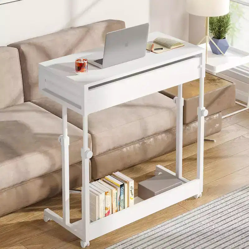 Portable Desk with Drawers – Mobile Laptop Desk on Wheels for Home Office