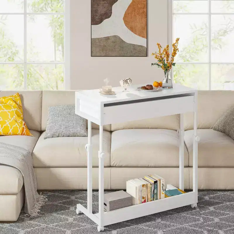 Portable Desk with Drawers – Mobile Laptop Desk on Wheels for Home Office