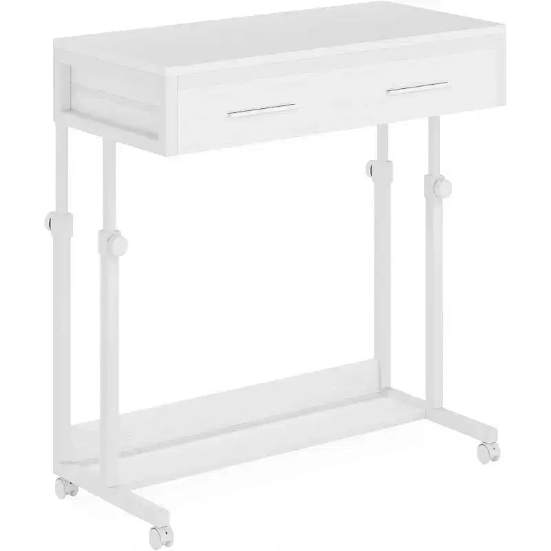 Portable Desk with Drawers – Mobile Laptop Desk on Wheels for Home Office