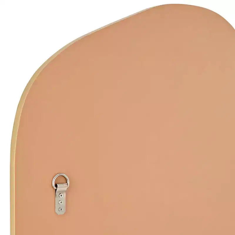 Arch Top Vanity Wall Mirror – Beveled Glass, Gold Wood Frame, 26" Wide