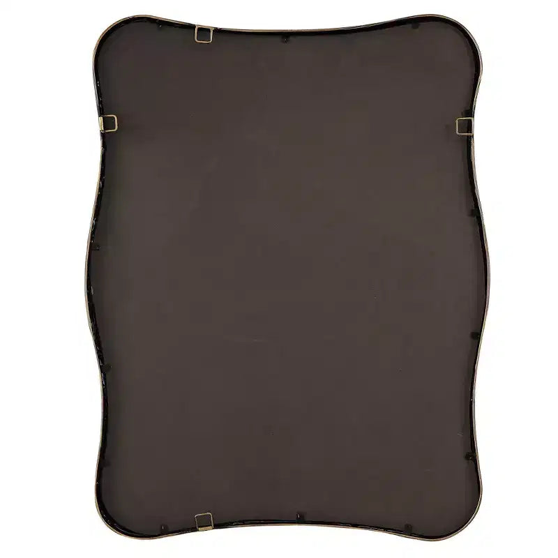 Antiqued Gold Curvy Vanity Wall Mirror, 28x36 – Iron Frame, Non-Beveled Glass