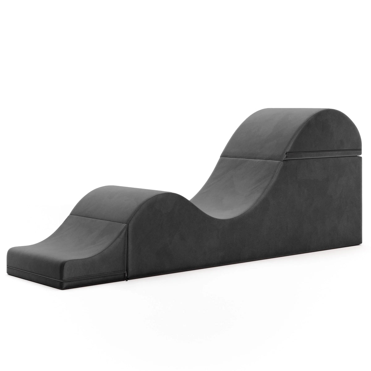 Avana Kami verstellbare Chaiselongue / Yoga und Massage – 2-in-1-Sitzhocker mit verborgenem ausklappbarem Yoga-Loungesessel, Mikrovelours – N/A