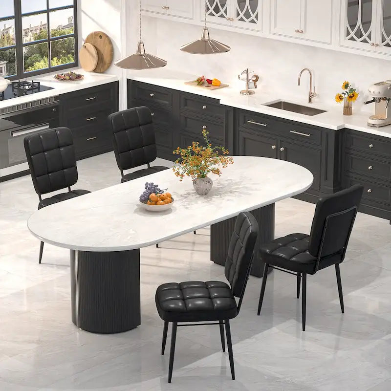 Moderne eetkamerstoelen, set van 2/4/6/8, gestoffeerde keukenstoelen met dik kussen voor de eetkamer