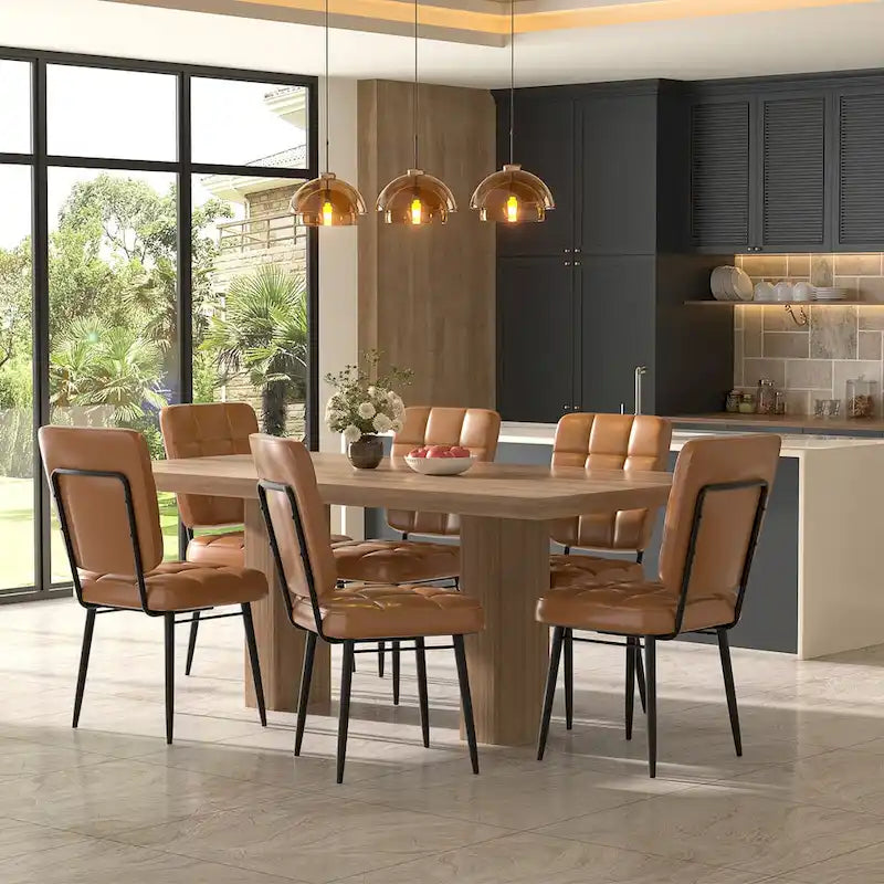 Moderne eetkamerstoelen, set van 2/4/6/8, gestoffeerde keukenstoelen met dik kussen voor de eetkamer