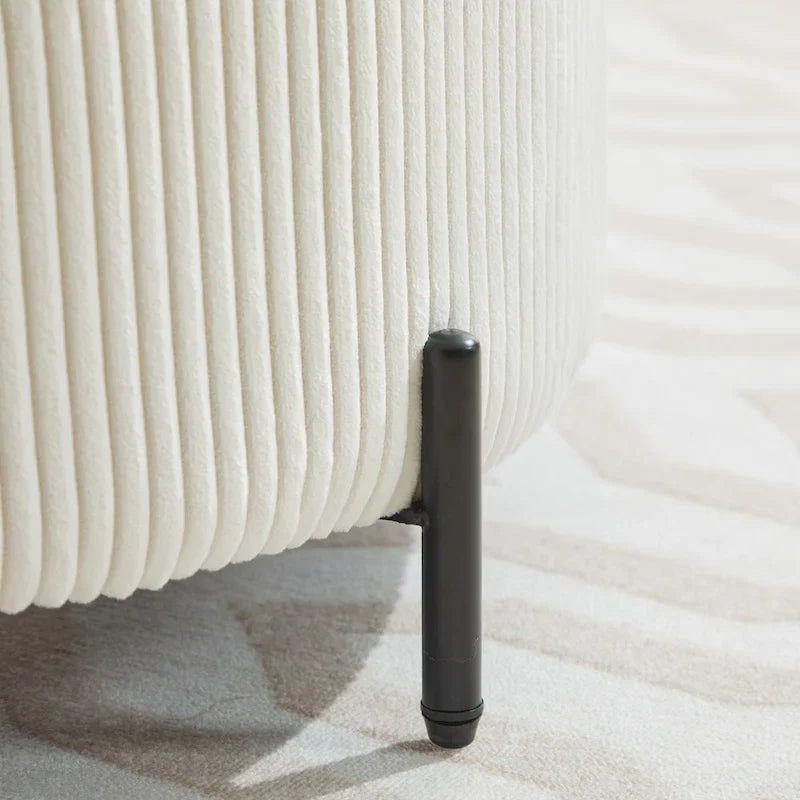 Fauteuil d’appoint pivotant rembourré de 42,3W avec 4 coussins et pouf de rangement demi-lune