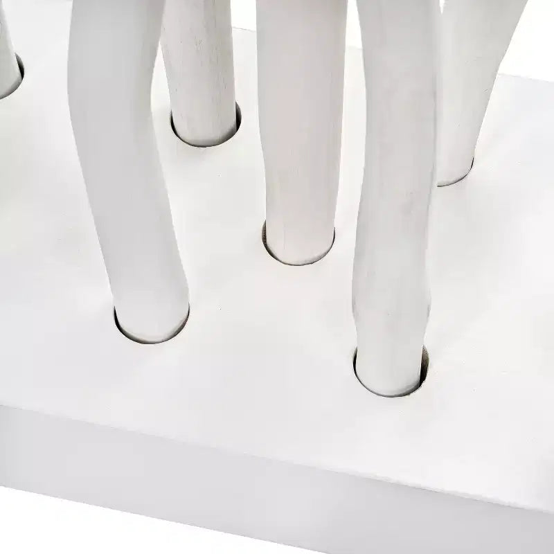 JONATHAN Y Tranquil, séparateur de pièce simple panneau en branches de teck fabriquées à la main, style bohème côtier, 39 l x 68 h