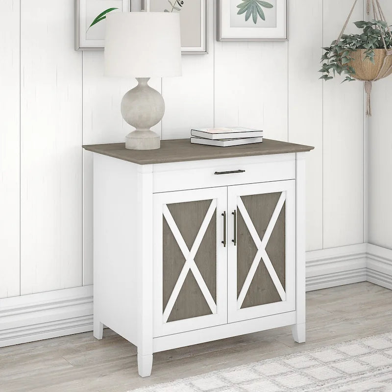 Biurko sekretarzyk Key West z szafką do przechowywania marki Bush Furniture